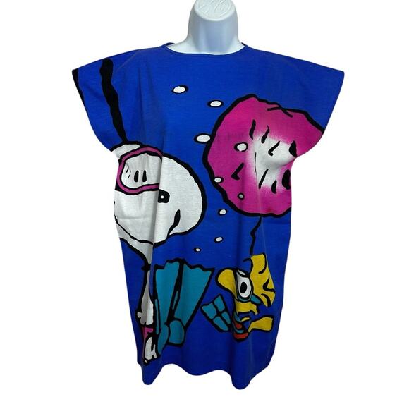 Snoopy 1965 Vintage Blue T-Shirt Unisex Size Medium Peanuts Comics Woodstock - Picture 5 of 8